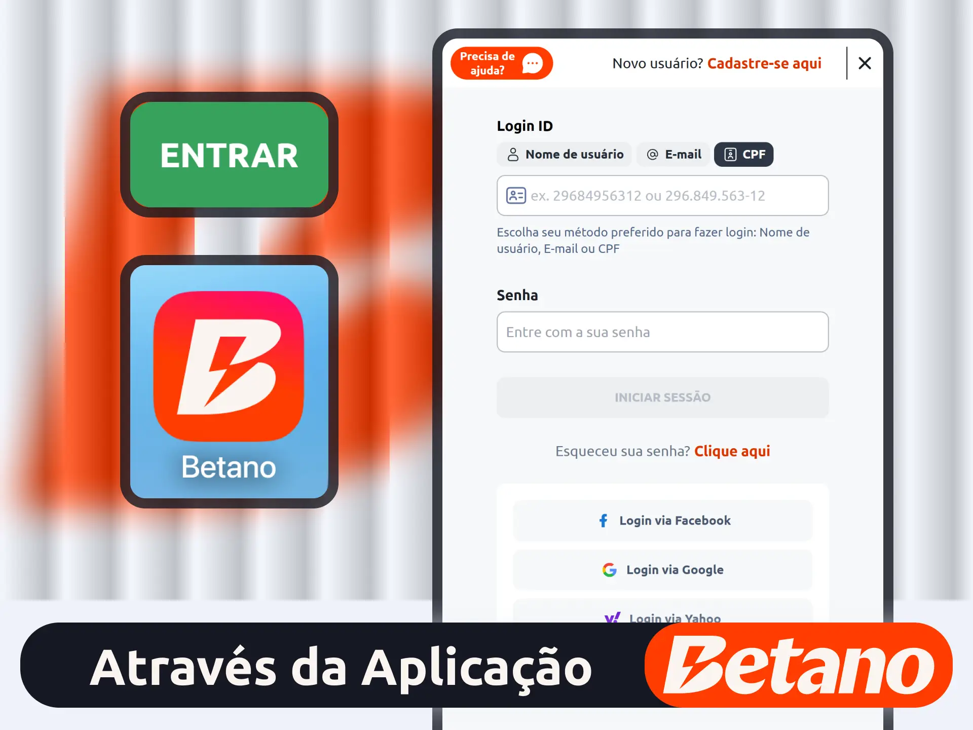 Entre na sua conta pelo aplicativo oficial da marca Betano.