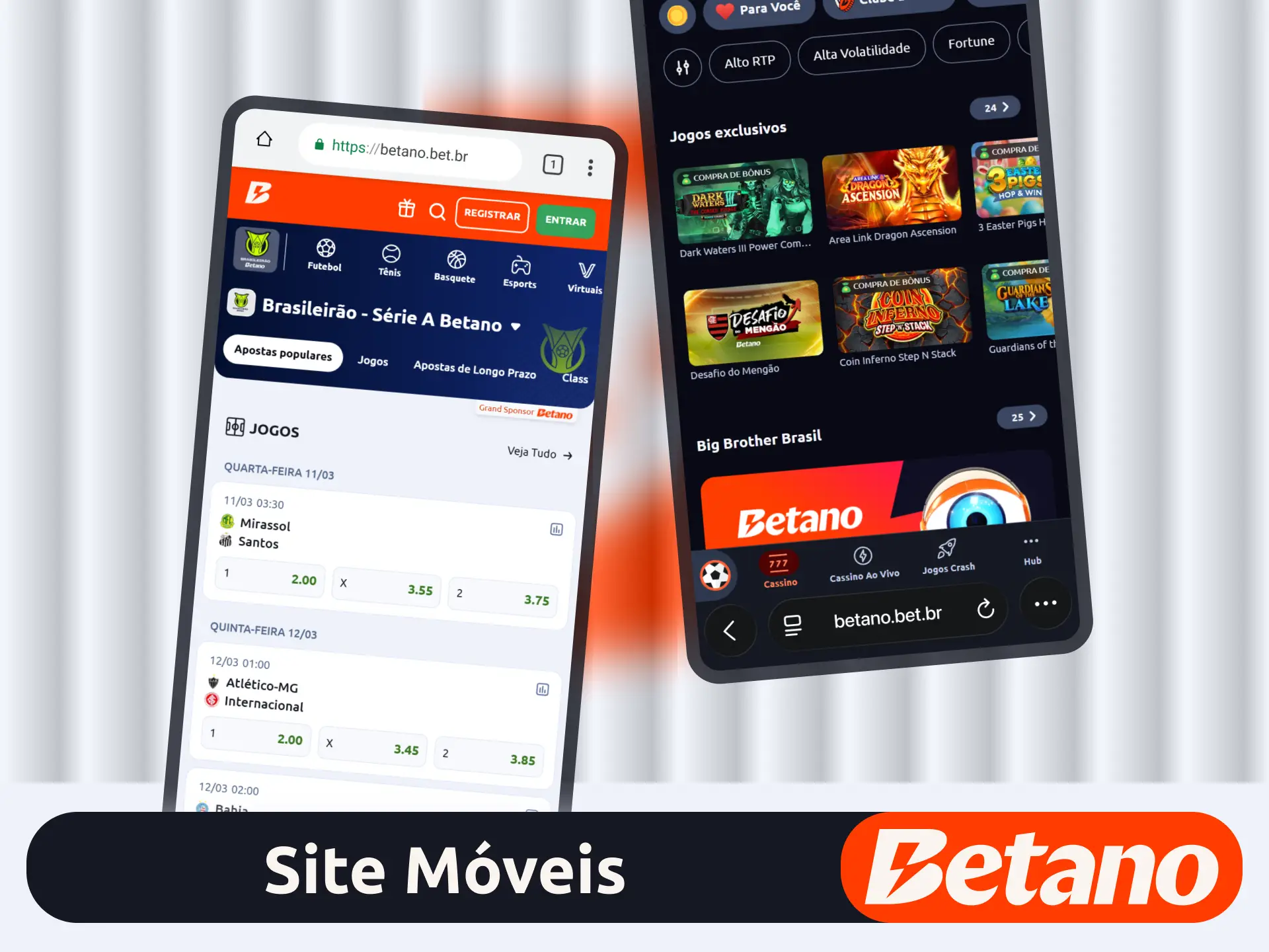 Acesse o site móvel no endereço oficial da operadora Betano.