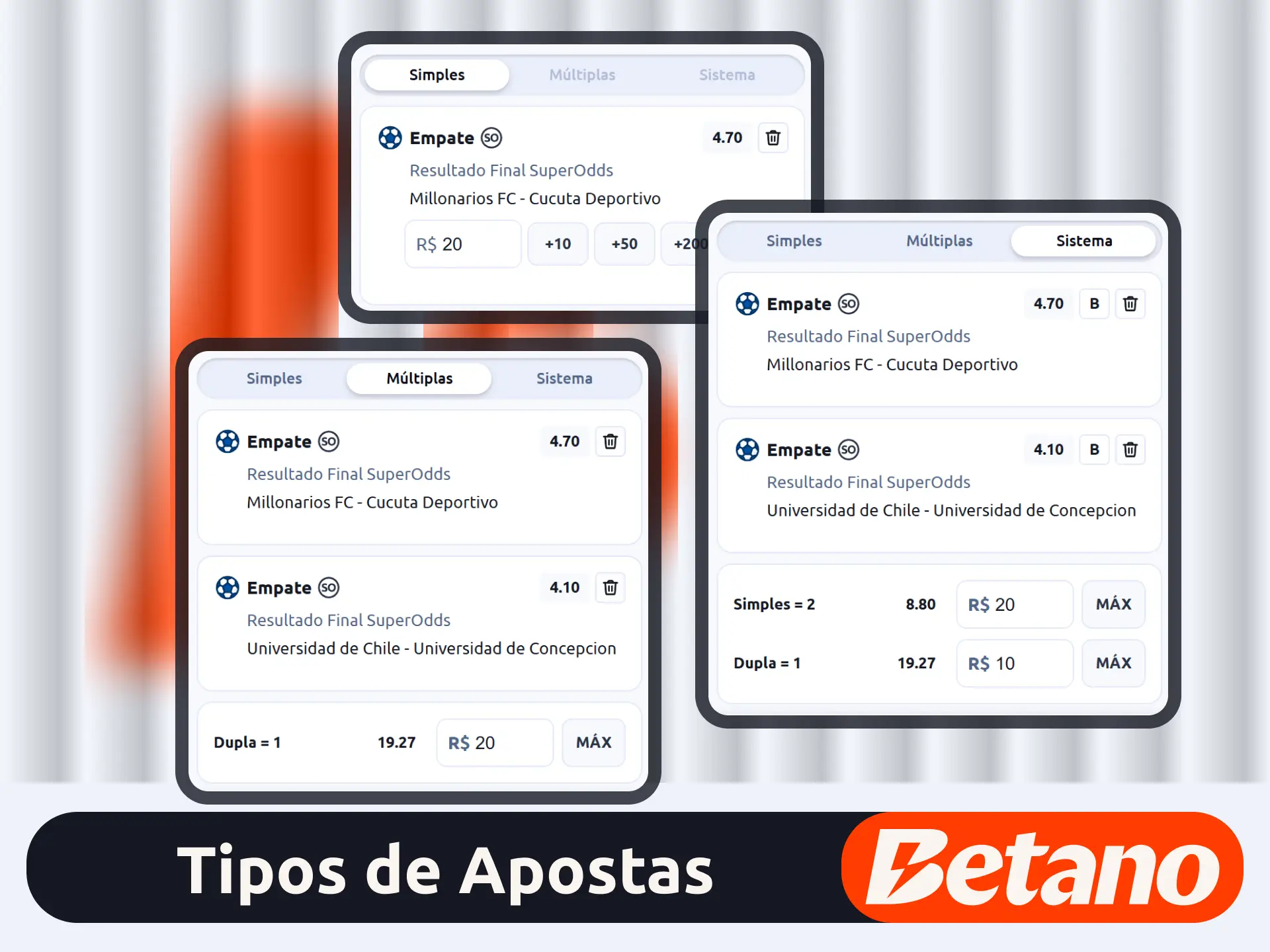 Escolha seu tipo de aposta no site oficial da Betano.